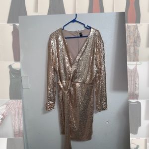 Gold sequin dress